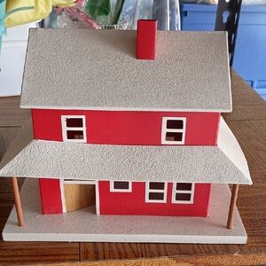 Red and White Decorative House Model